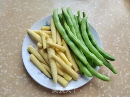 Make Corn bean fried meat step 0