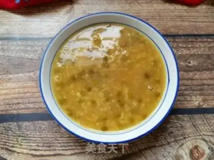 Make Rice oatmeal green bean congee step 9