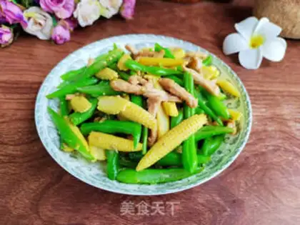 Make Corn bean fried meat step 8