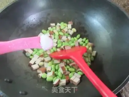 Make Eggs dry and fried beans step 5