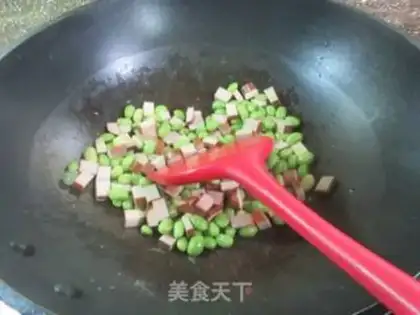 Make Eggs dry and fried beans step 7