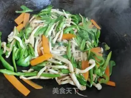 Make Carrot green peppers with white mushrooms step 8