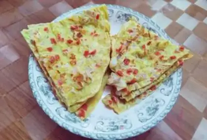 Make Onion ham eggcake step 9
