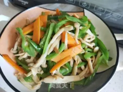 Make Carrot green peppers with white mushrooms step 10