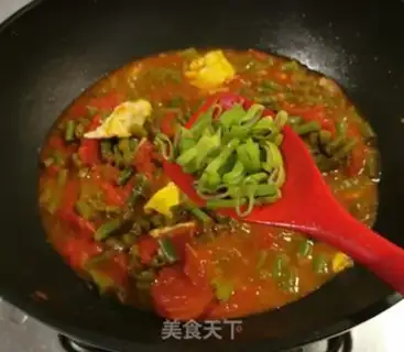 Make Tomato eggs and fried beans step 7
