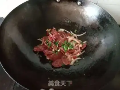 Make Onion fried sausage step 6