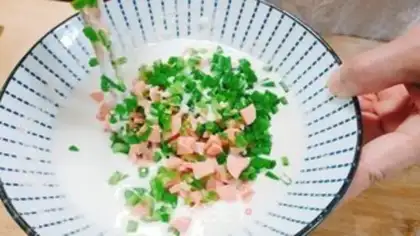 Make Ham sausage pancakes step 4