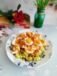 Make Garlic cucumber eggs step 12