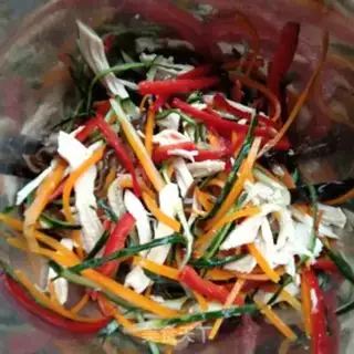 Make Five-coloured chicken silk step 15