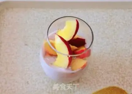 Make Peach and fruit yogurt cup step 4