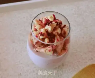 Make Peach and fruit yogurt cup step 5