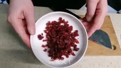 Make Cranberry white chocolate cake step 1