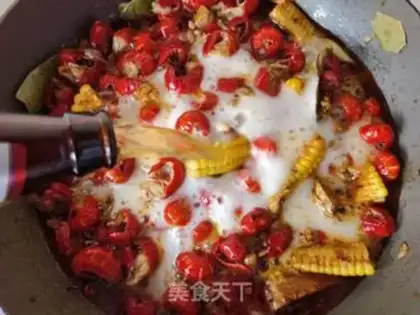 Make Spicy shrimp tails burning corn step 9