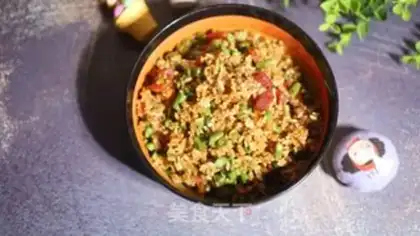 Make Sausage bean horned rice step 9