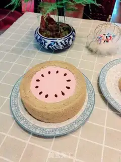 Make Watermelon ice cream cake step 10