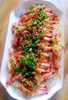 Make Garlic fan steamed shrimp step 13