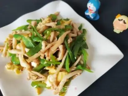 Make Pyramid, platinum mushroom fried eggs step 13