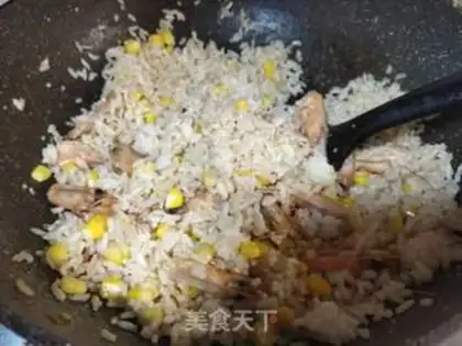 Make Shrimp head corn fried rice step 4