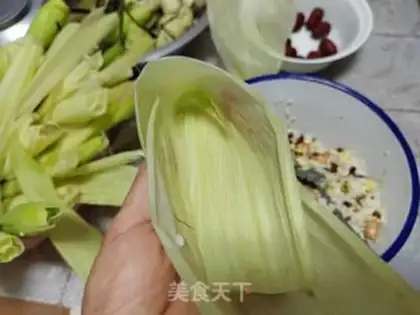 Make Corn leaf, cheesy step 5