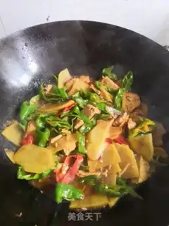 Make Potato pepper fried tofu step 4