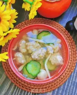 Make cucumber meatball soup step 15
