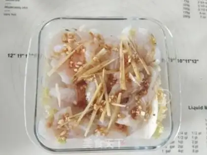 Make Garlic fan dragonfish step 5