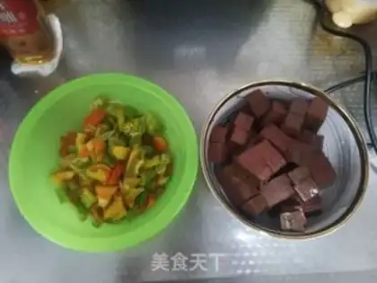 Make Chili fried duck blood step 2