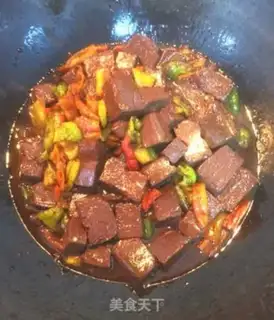 Make Chili fried duck blood step 5