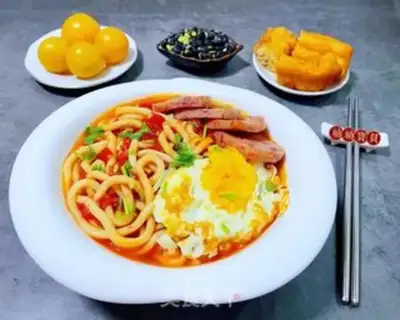 Make Tomato lunch and eggnog noodles step 15