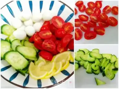 Make Vegetable shrimp ball salad step 1