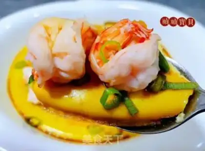 Make Fried shrimp steamed eggs step 13