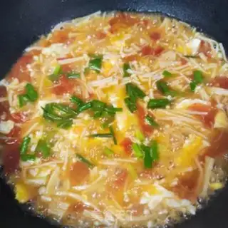 Make Tomato egg mushroom soup step 6