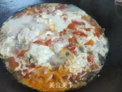 Make Tomato shrimp balls, egg soup step 6