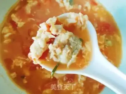Make Tomato shrimp balls, egg soup step 9