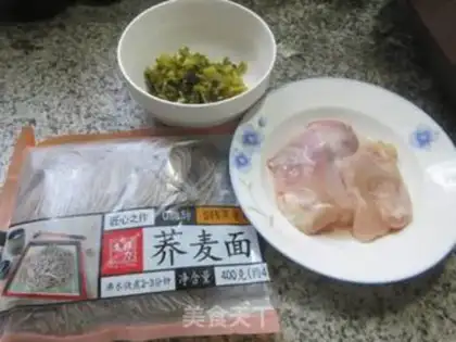 Make Pickles, chicken leg, pasta step 0