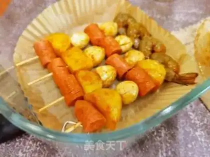 Make Potato ham and shrimp string step 5