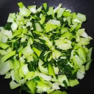 Make Eggs and green mushrooms step 7