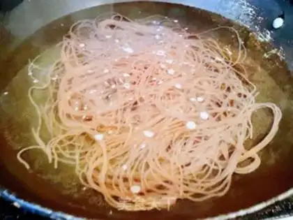 Make Shrimp, goose and egg step 1