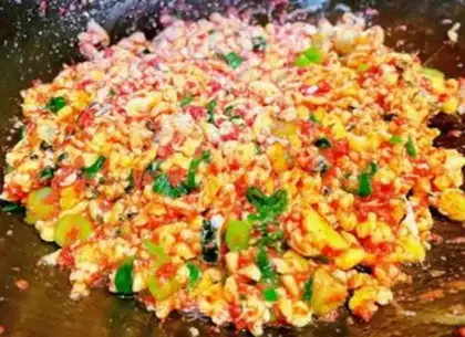 Make Shrimp, goose and egg step 9