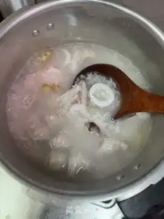Make Squid meatball congee step 9