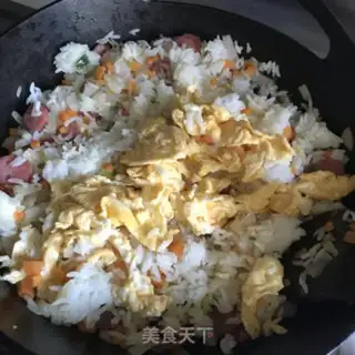 Make Carrot egg fried rice step 6