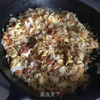 Make Carrot egg fried rice step 7