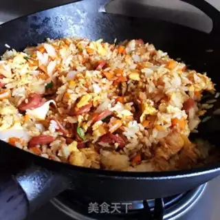Make Carrot egg fried rice step 8