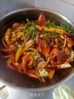 Make Spicy shrimp pan step 8