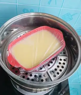 Make ♪ West Blue Flower Steamed Egg Spam ♪ step 3
