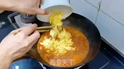 Make Tomato egg knife step 5