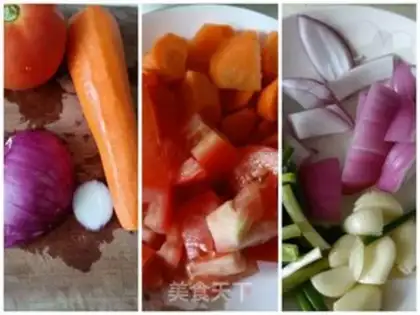 Make Tomato carrot beef soup step 1