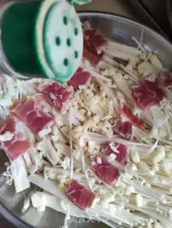 Make Goldy ham steaming needle mushrooms step 5
