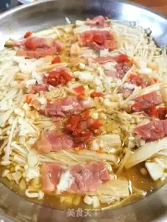 Make Goldy ham steaming needle mushrooms step 6