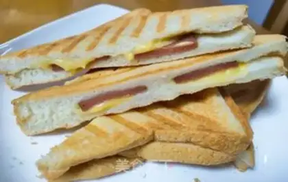 Make Cheese ham sandwich step 6